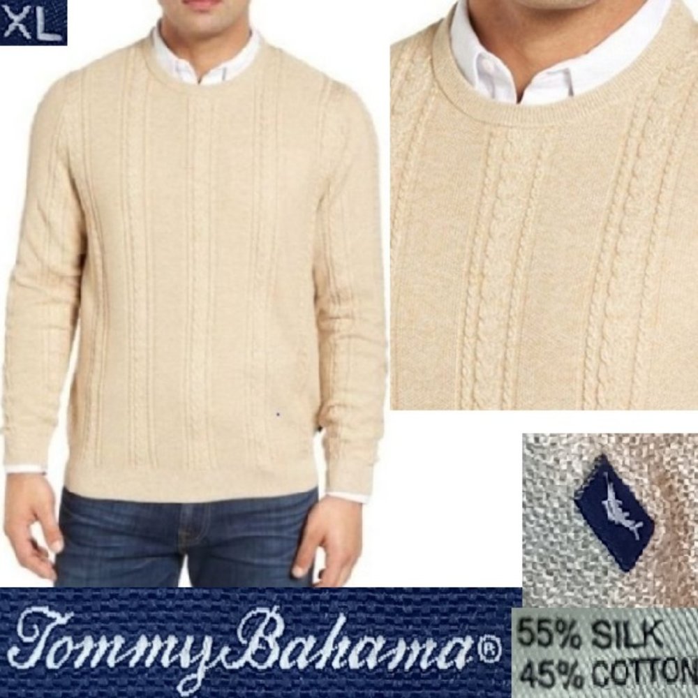 Silk blend cable knit sweater 🧾